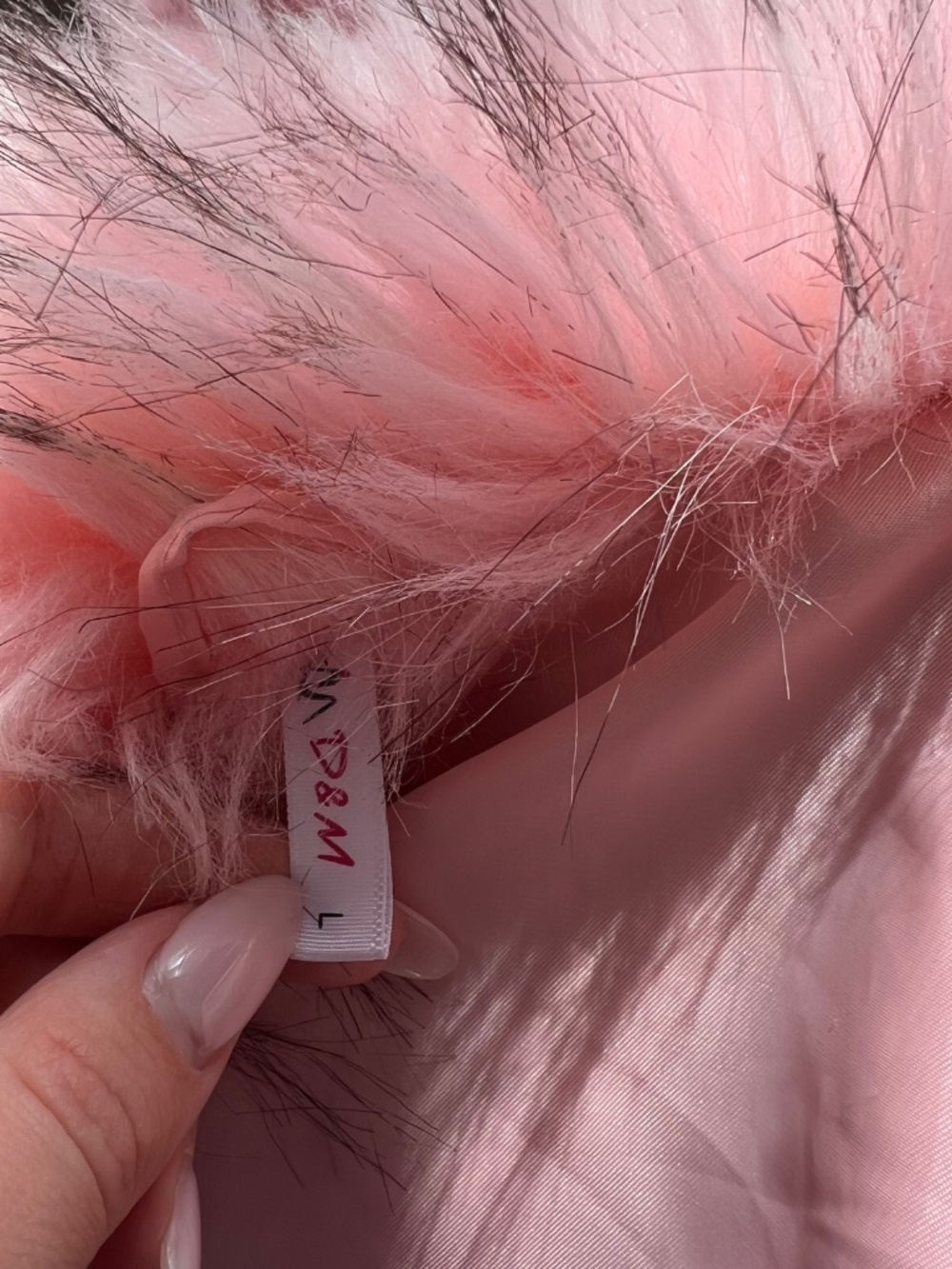 Pink Faux Fur Long Coat with Statement Collar – Coquette Glam Princess Jacket (F - Picture 13 of 14